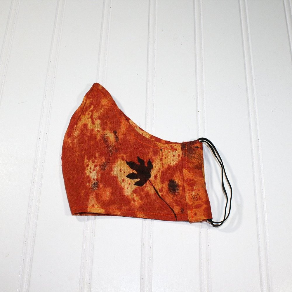 HANDMADE Cloth Fall Orange Tie Dye FaceMask Shield - Picture 2 of 7